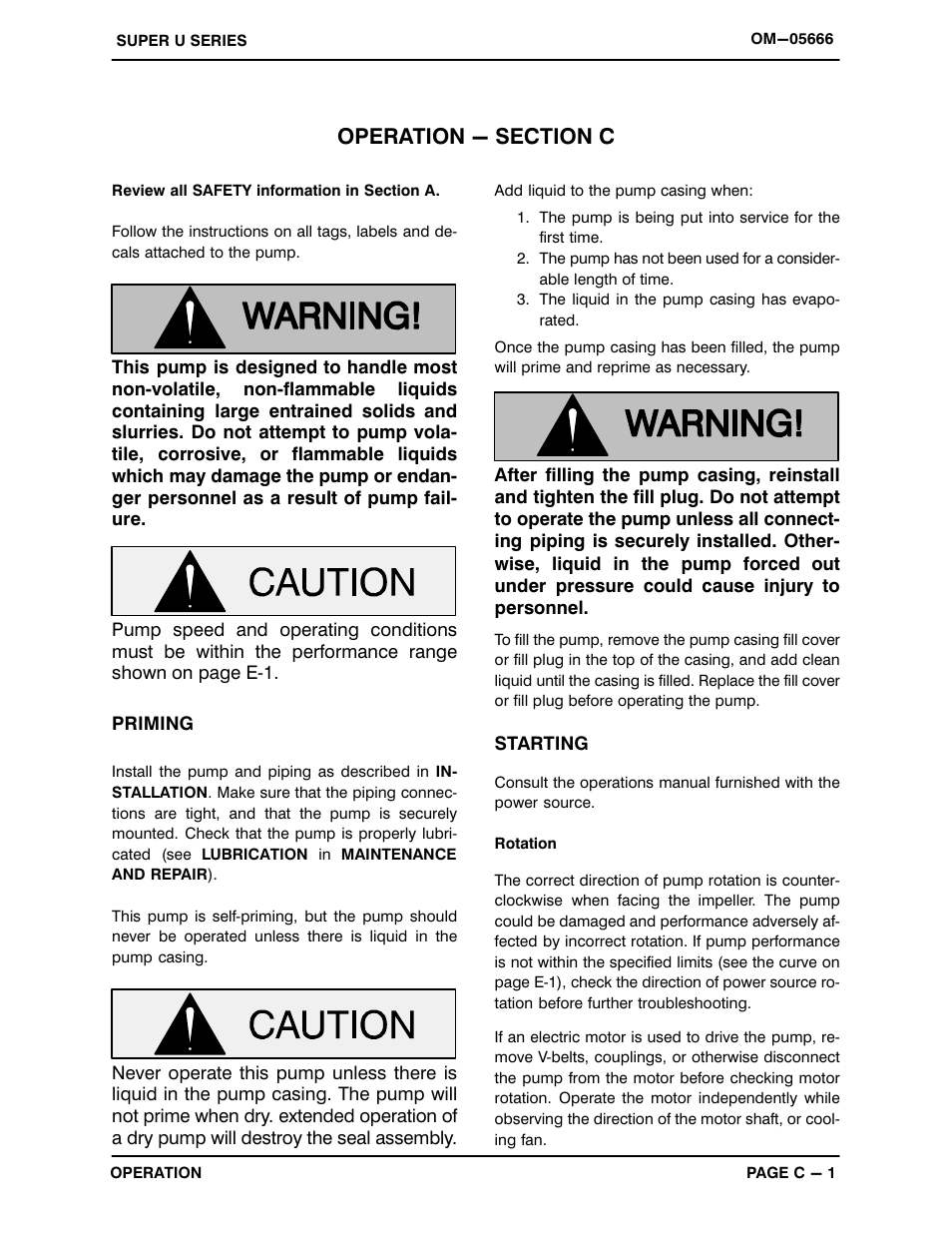 Operation - section c | Gorman-Rupp Pumps U4B60S-B 1289525 and up User Manual | Page 17 / 41