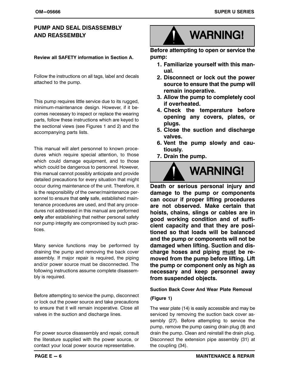 Pump and seal disassembly and reassembly | Gorman-Rupp Pumps U4B60S-B 1289525 and up User Manual | Page 30 / 41