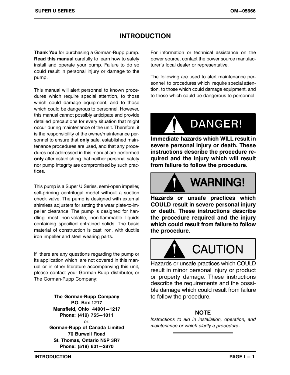 Introduction | Gorman-Rupp Pumps U4B60S-B 1289525 and up User Manual | Page 5 / 41