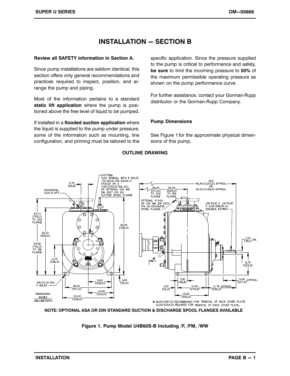 Installation - section b | Gorman-Rupp Pumps U4B60S-B 1289525 and up User Manual | Page 8 / 41