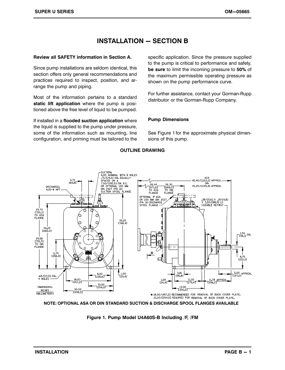 Installation - section b | Gorman-Rupp Pumps U4A60S-B 1289519 and up User Manual | Page 8 / 41