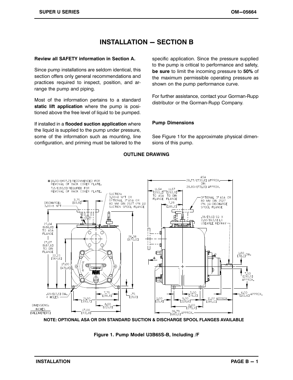 Installation - section b | Gorman-Rupp Pumps U3B65S-B 1292028 and up User Manual | Page 8 / 40