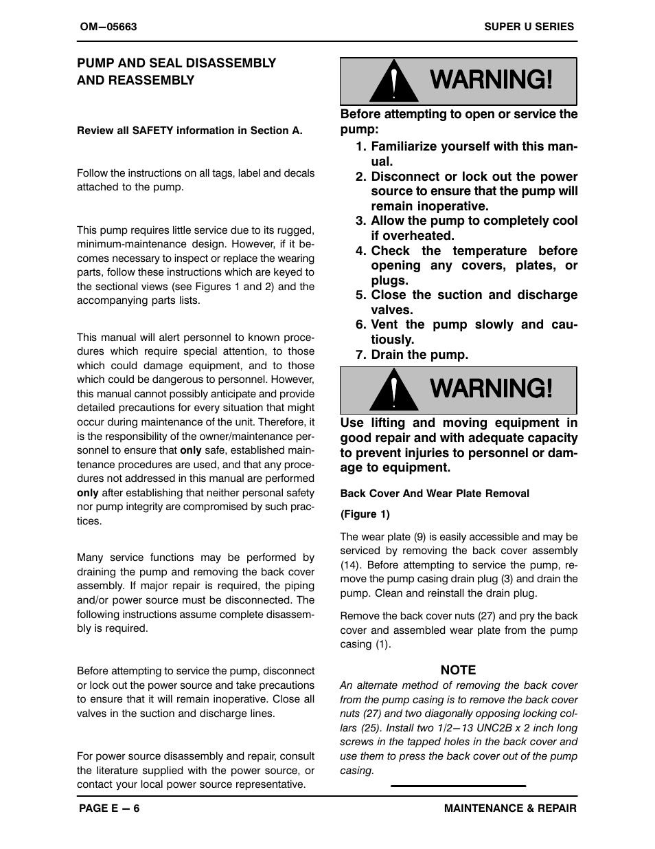 Pump and seal disassembly and reassembly | Gorman-Rupp Pumps U3B60S-B 1289509 and up User Manual | Page 29 / 40