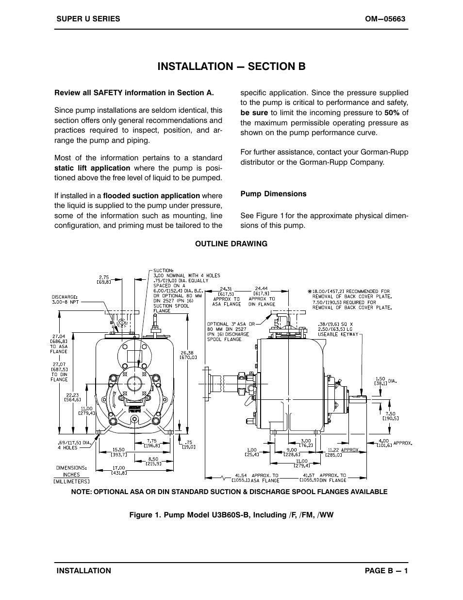 Installation - section b | Gorman-Rupp Pumps U3B60S-B 1289509 and up User Manual | Page 8 / 40