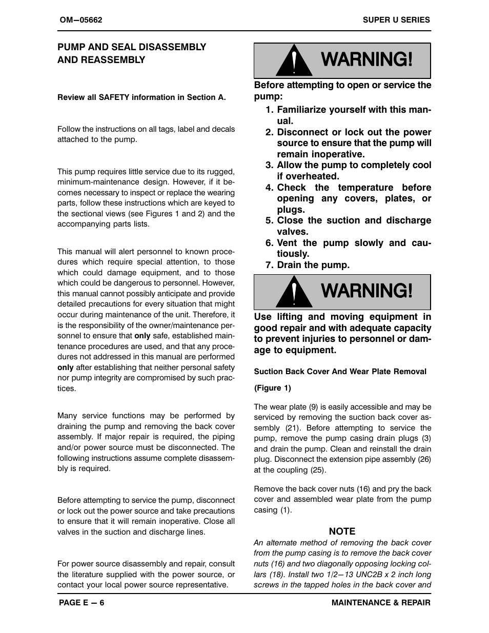 Pump and seal disassembly and reassembly | Gorman-Rupp Pumps U3A60S-B 1289513 and up User Manual | Page 29 / 40