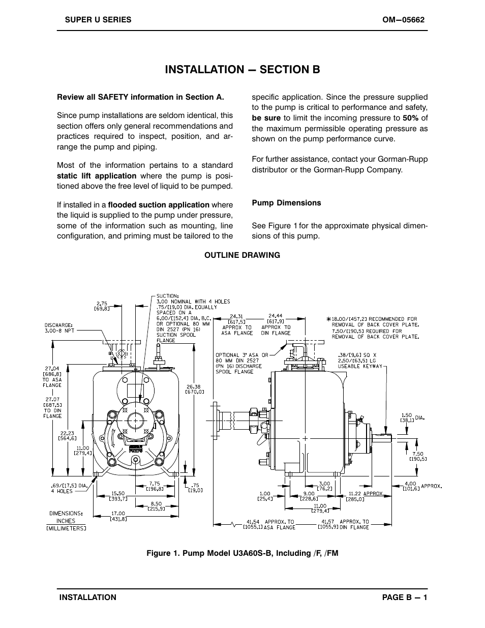 Installation - section b | Gorman-Rupp Pumps U3A60S-B 1289513 and up User Manual | Page 8 / 40