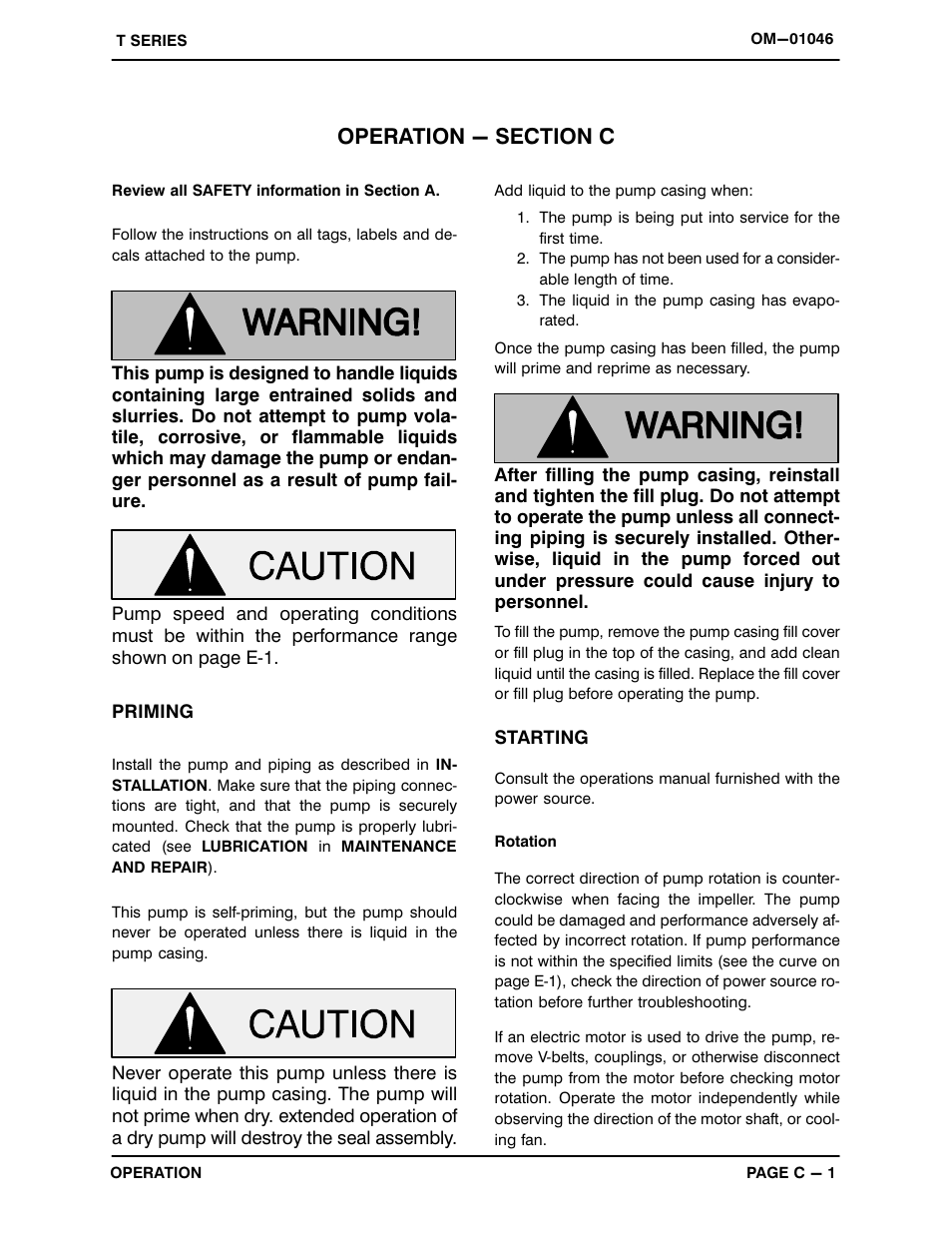 Operation - section c | Gorman-Rupp Pumps T6A3-B /F,/FM User Manual | Page 16 / 39