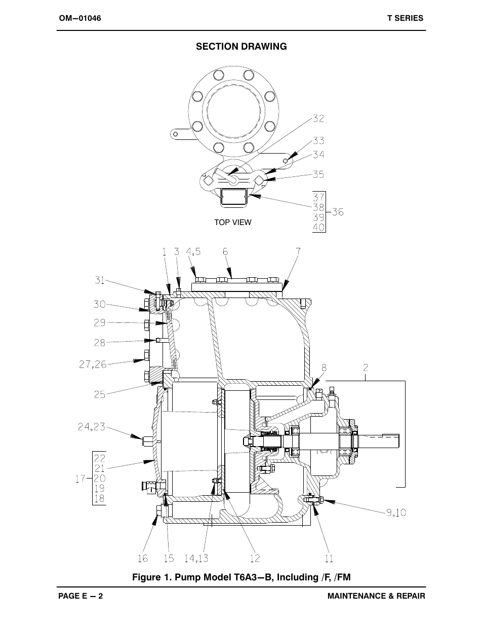 Figure 1. pump model t6a3-b, including /f, /fm | Gorman-Rupp Pumps T6A3-B /F,/FM User Manual | Page 25 / 39