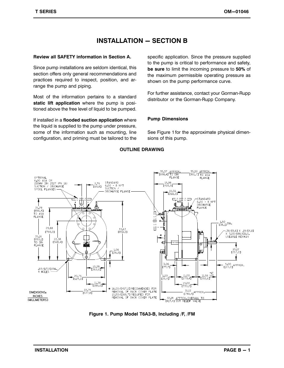 Installation - section b | Gorman-Rupp Pumps T6A3-B /F,/FM User Manual | Page 8 / 39