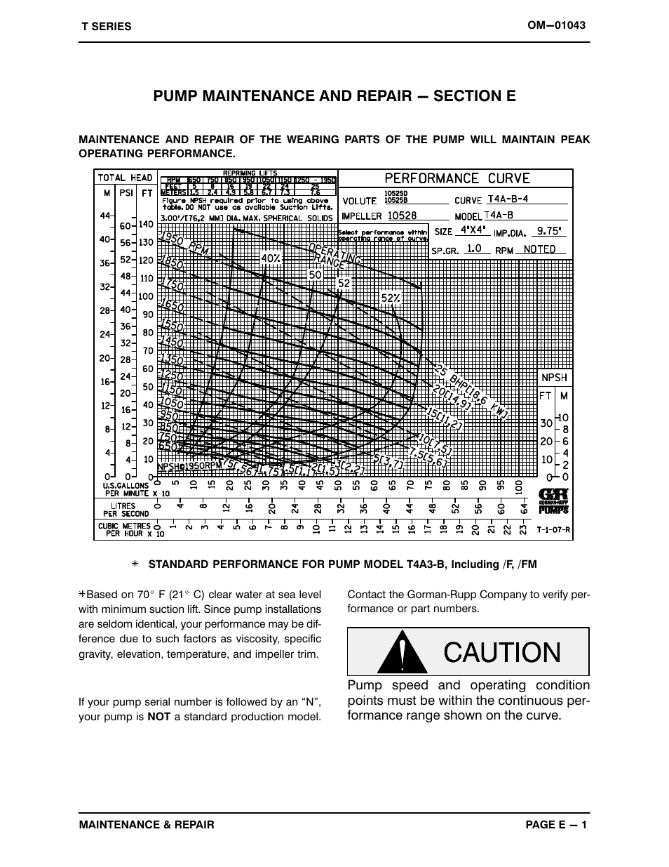 Pump maintenance and repair - section e | Gorman-Rupp Pumps T4A3-B /F,/FM User Manual | Page 24 / 39