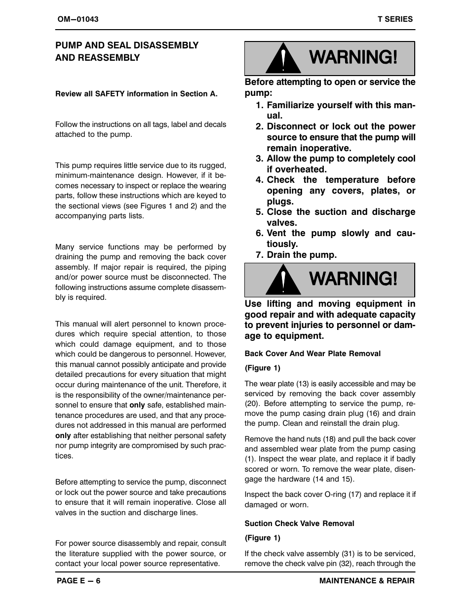 Pump and seal disassembly and reassembly | Gorman-Rupp Pumps T4A3-B /F,/FM User Manual | Page 29 / 39