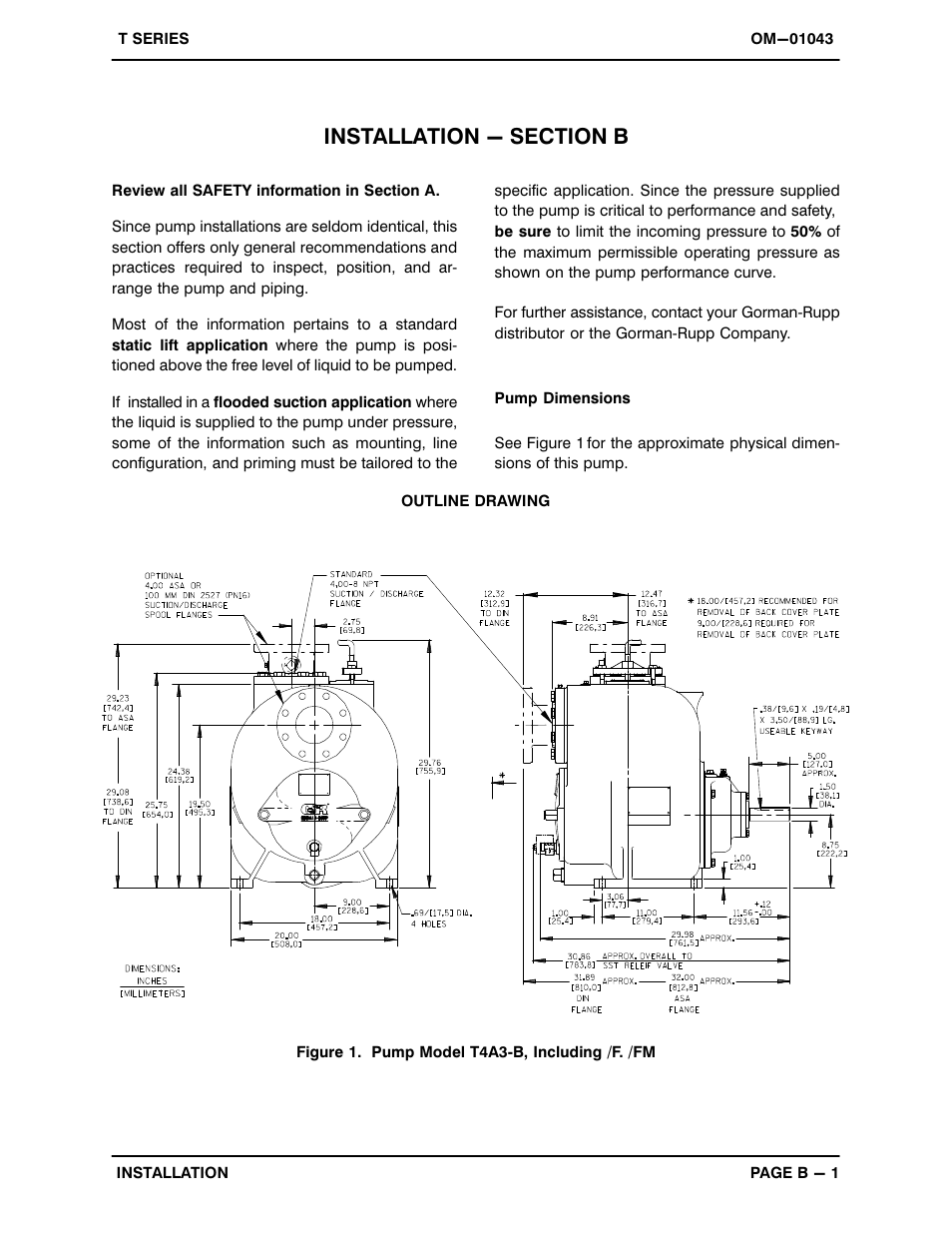 Installation - section b | Gorman-Rupp Pumps T4A3-B /F,/FM User Manual | Page 8 / 39