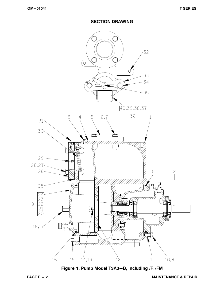 Figure 1. pump model t3a3-b, including /f, /fm | Gorman-Rupp Pumps T3A3-B /F,/FM User Manual | Page 25 / 39