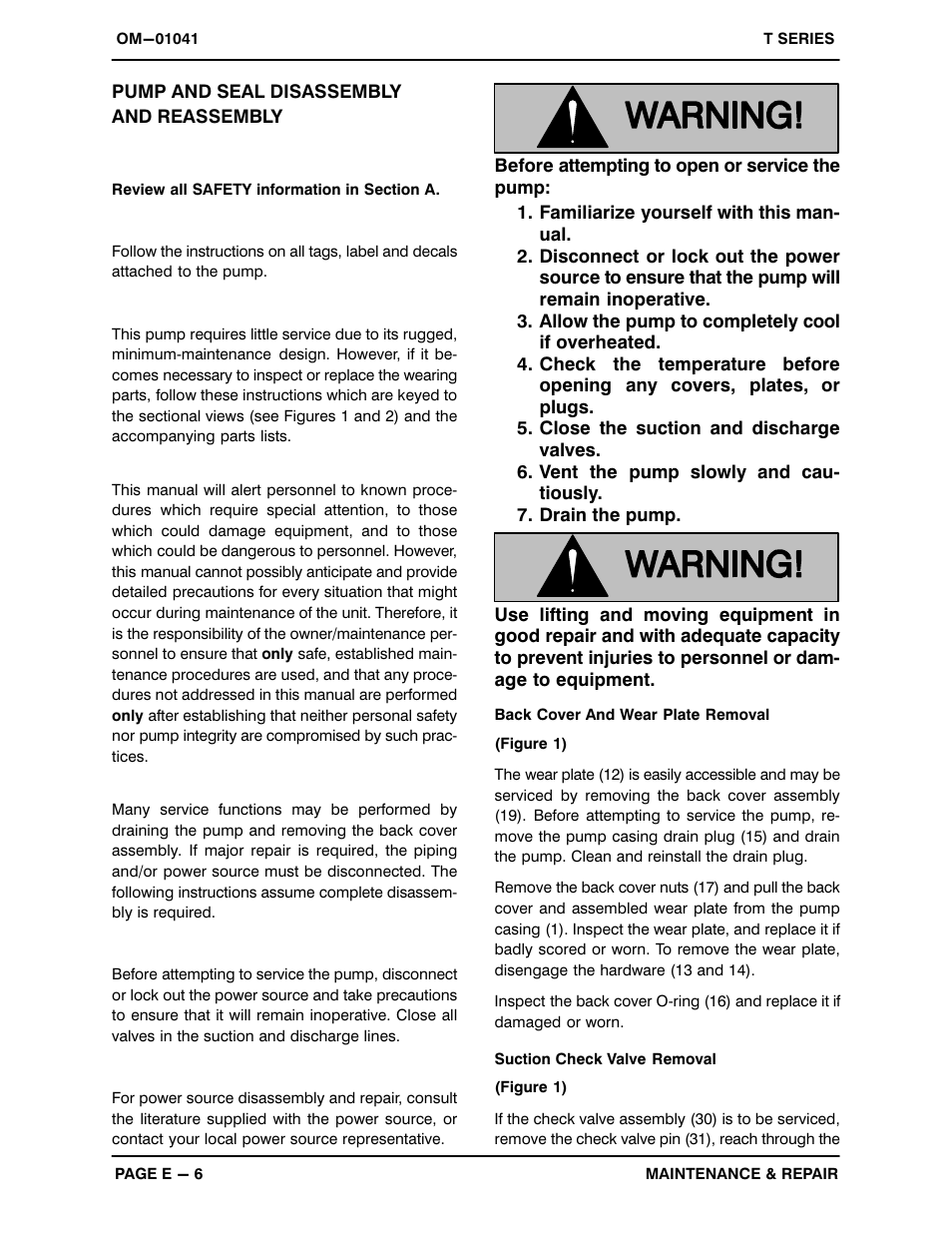 Pump and seal disassembly and reassembly | Gorman-Rupp Pumps T3A3-B /F,/FM User Manual | Page 29 / 39