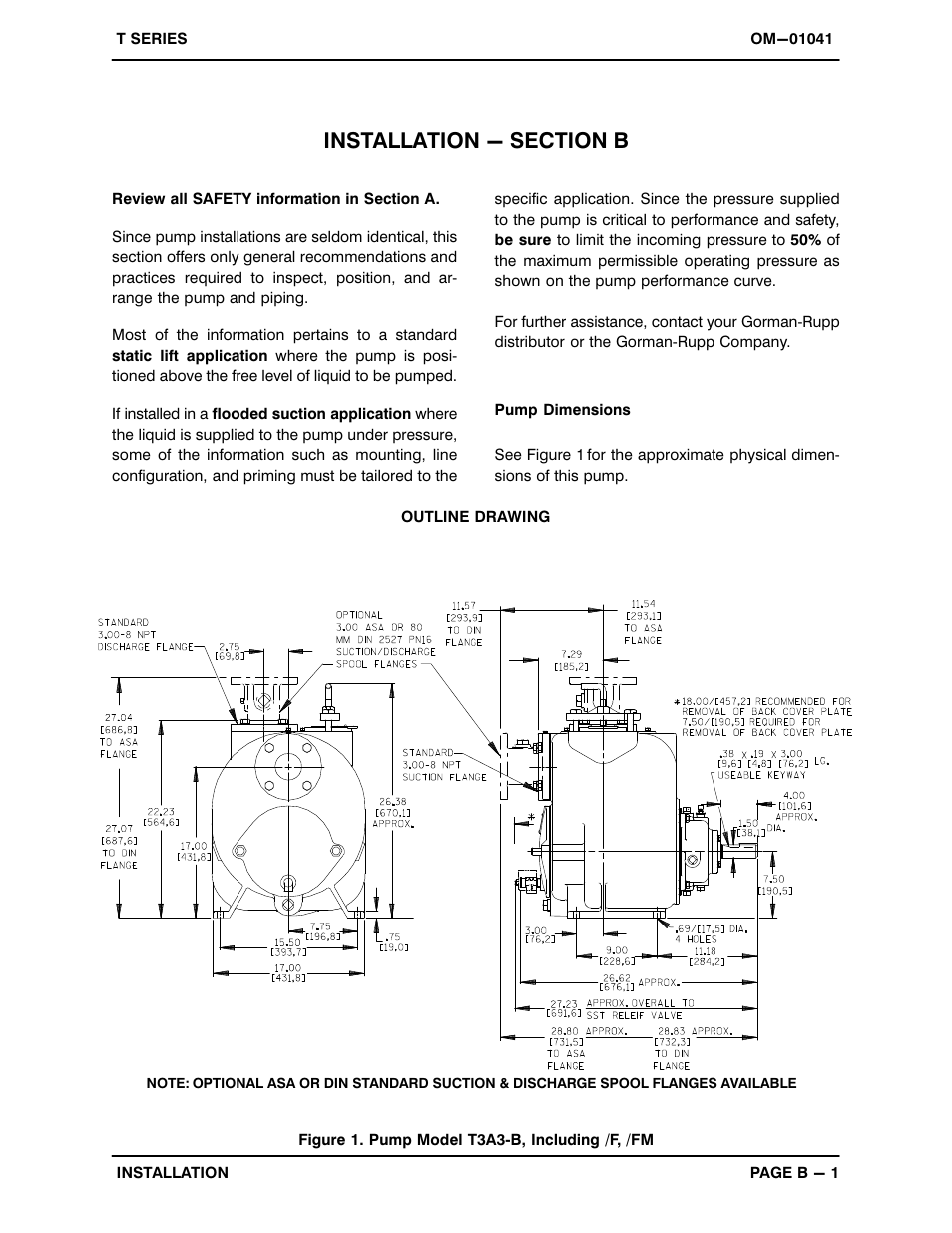 Installation - section b | Gorman-Rupp Pumps T3A3-B /F,/FM User Manual | Page 8 / 39