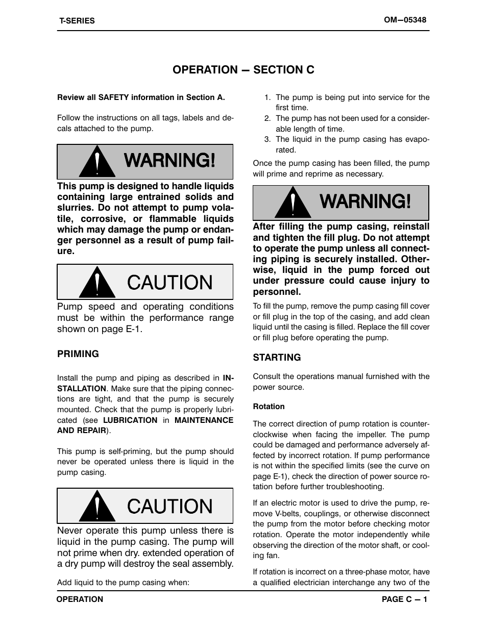 Operation - section c | Gorman-Rupp Pumps T2A71-B /F,/FM User Manual | Page 16 / 39