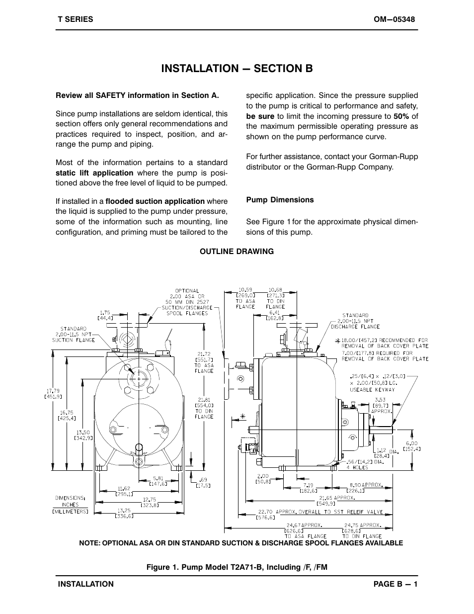 Installation - section b | Gorman-Rupp Pumps T2A71-B /F,/FM User Manual | Page 8 / 39