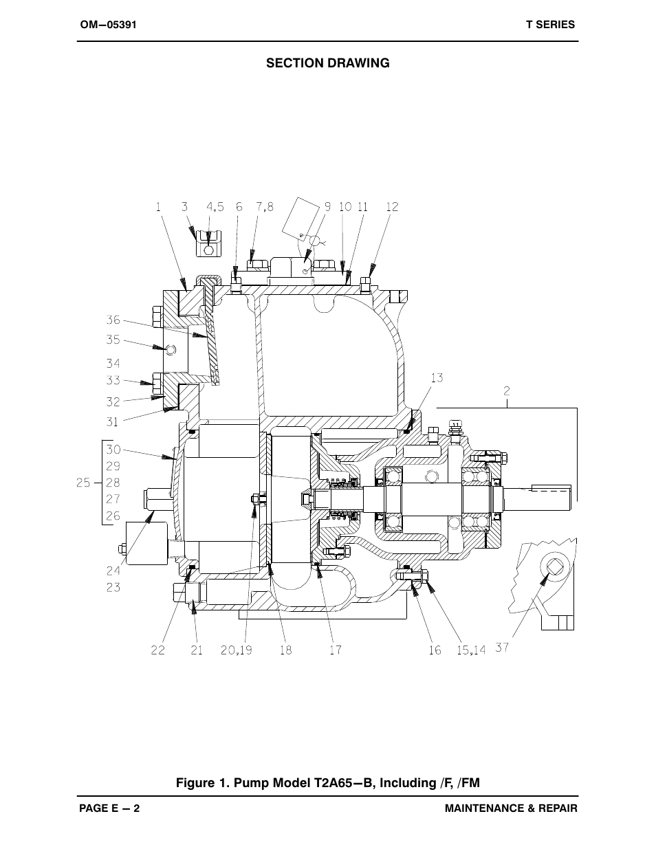 Figure 1. pump model t2a65-b, including /f, /fm | Gorman-Rupp Pumps T2A65-B /F,/FM User Manual | Page 25 / 39