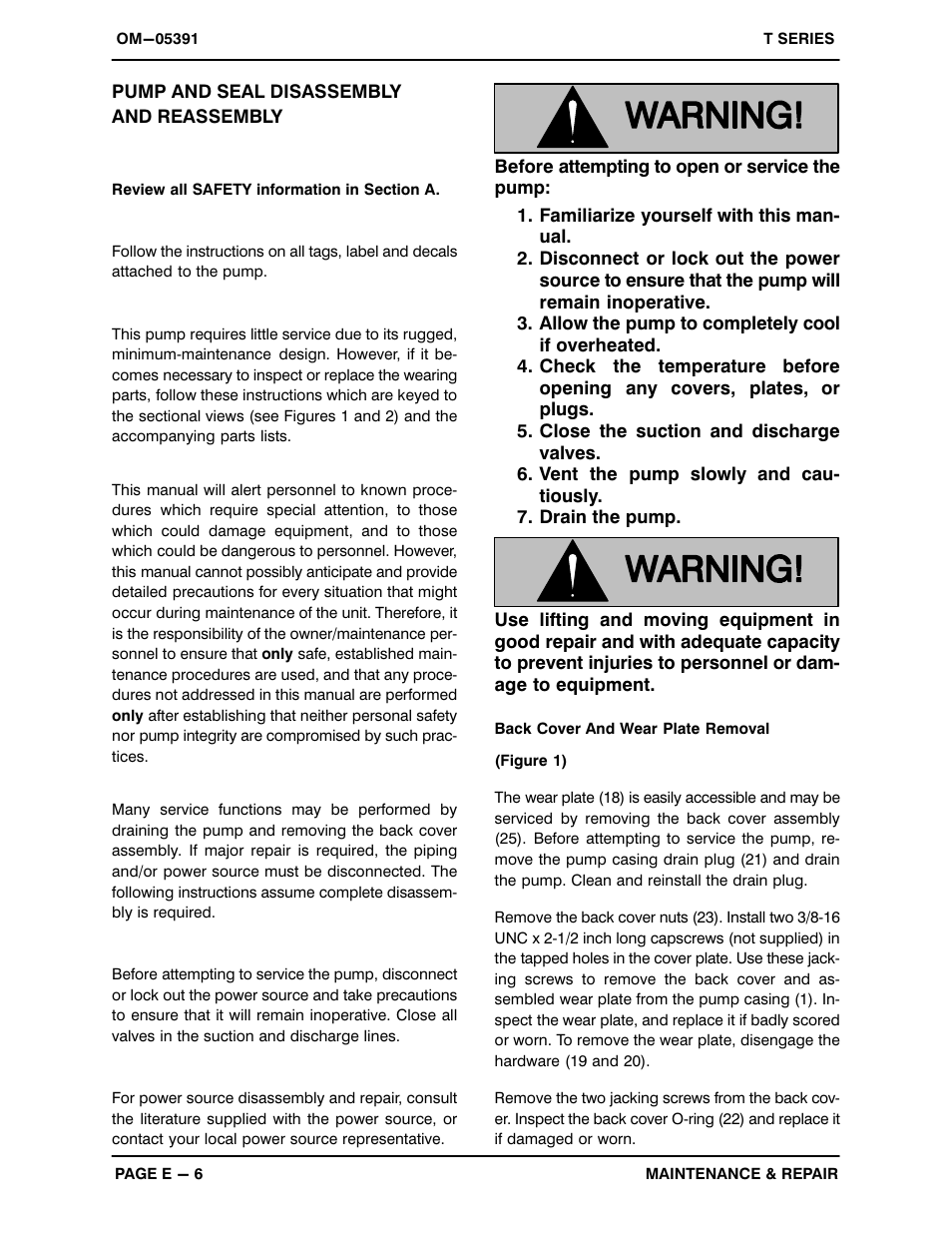 Pump and seal disassembly and reassembly | Gorman-Rupp Pumps T2A65-B /F,/FM User Manual | Page 29 / 39