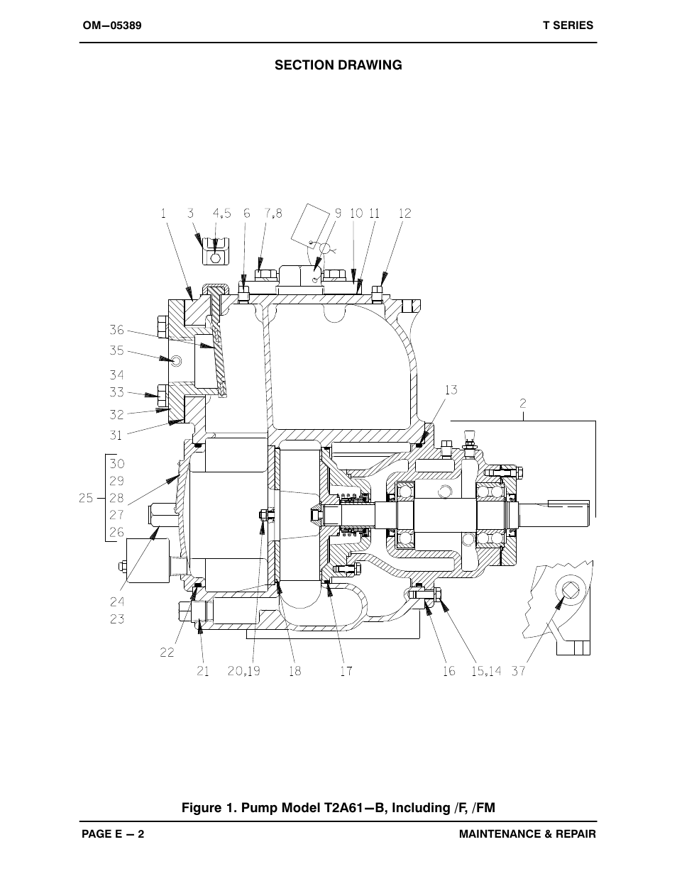 Figure 1. pump model t2a61-b, including /f, /fm | Gorman-Rupp Pumps T2A61-B /F,/FM User Manual | Page 25 / 39