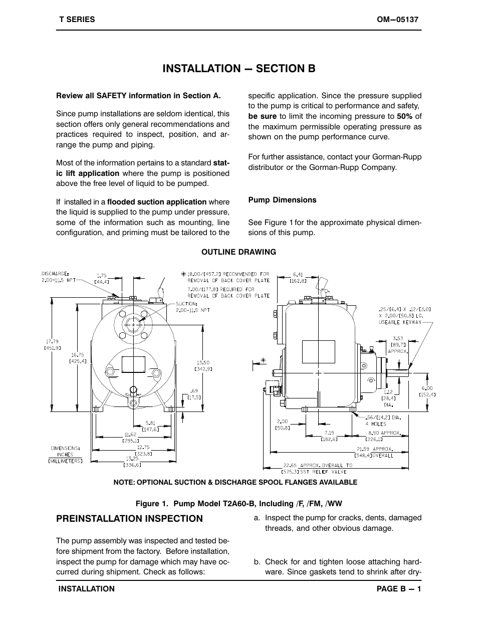 Installation - section b | Gorman-Rupp Pumps T2A60-B /F,/FM User Manual | Page 8 / 39