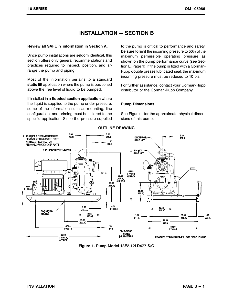 Installation - section b | Gorman-Rupp Pumps 13E2-12LD477 S/G 1345995 and up User Manual | Page 8 / 33