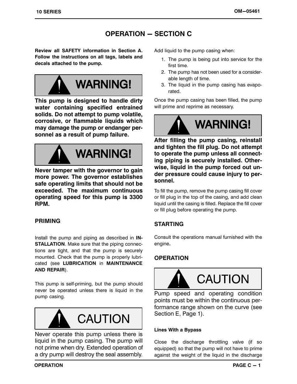 Operation - section c | Gorman-Rupp Pumps 13D1-L70EE S/G 1264232 and up User Manual | Page 13 / 28