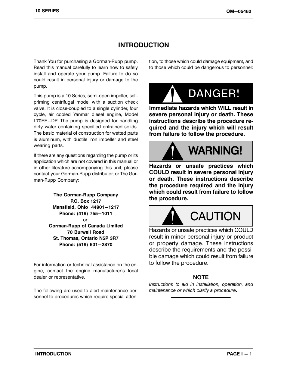 Introduction | Gorman-Rupp Pumps 13D1-L70EE 1258889 and up User Manual | Page 5 / 28