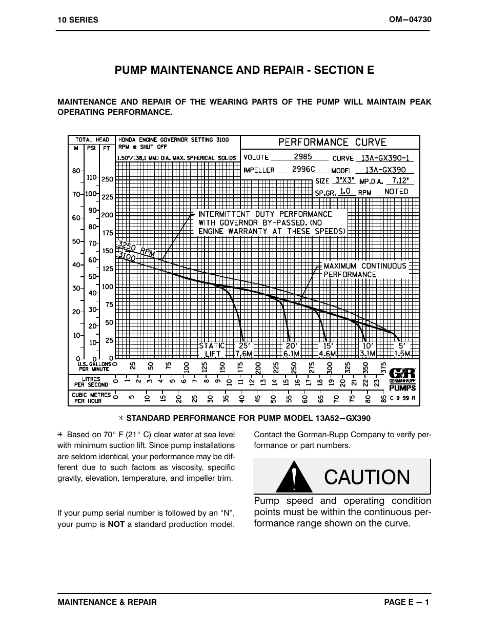 Pump maintenance and repair - section e | Gorman-Rupp Pumps 13A52-GX390 1371656 and up User Manual | Page 19 / 28