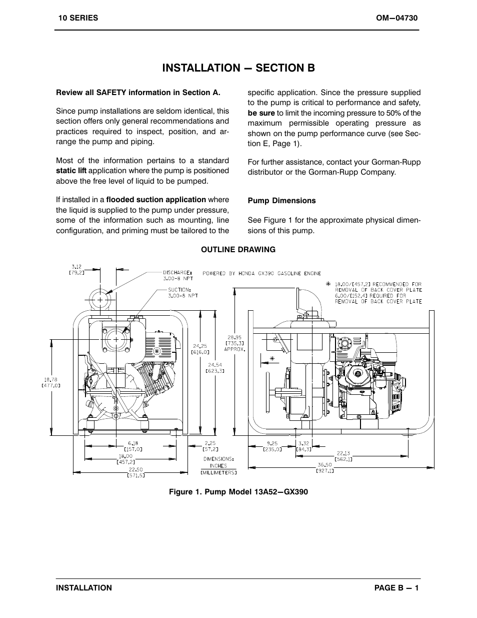 Installation - section b | Gorman-Rupp Pumps 13A52-GX390 1371656 and up User Manual | Page 8 / 28