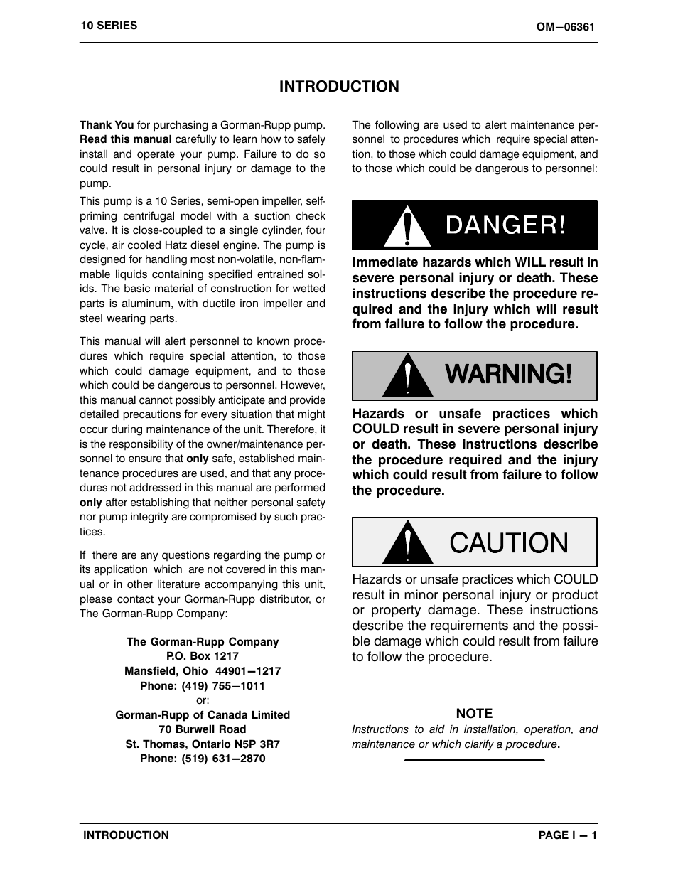 Introduction | Gorman-Rupp Pumps 12D1-1B20 1463862 and up User Manual | Page 5 / 28