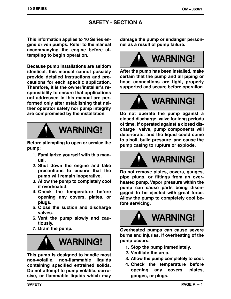 Safety - section a | Gorman-Rupp Pumps 12D1-1B20 1463862 and up User Manual | Page 6 / 28