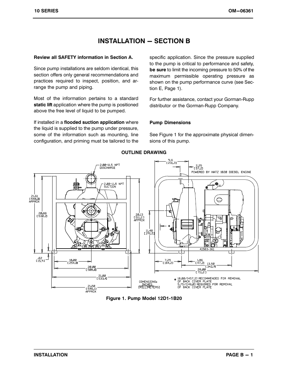 Installation - section b | Gorman-Rupp Pumps 12D1-1B20 1463862 and up User Manual | Page 8 / 28