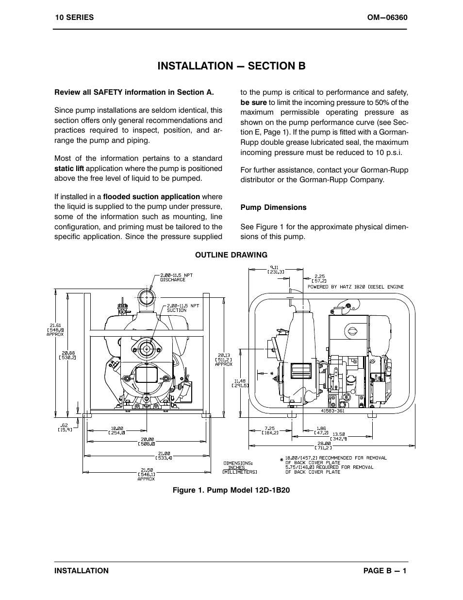 Installation - section b | Gorman-Rupp Pumps 12D-1B20 1483730 and up User Manual | Page 8 / 29