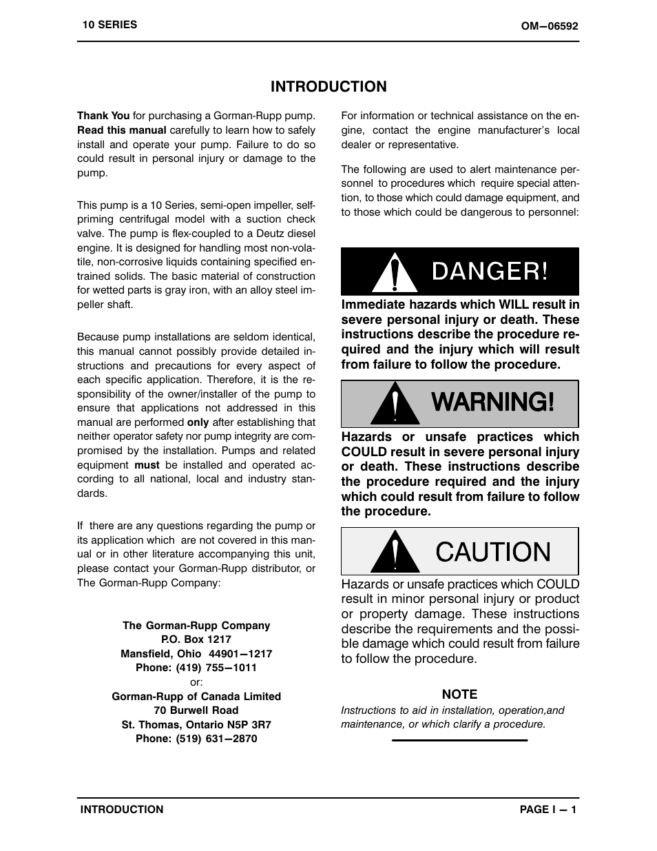 Introduction | Gorman-Rupp Pumps 112D60-B-TCD914L6 1520501 and up User Manual | Page 5 / 36