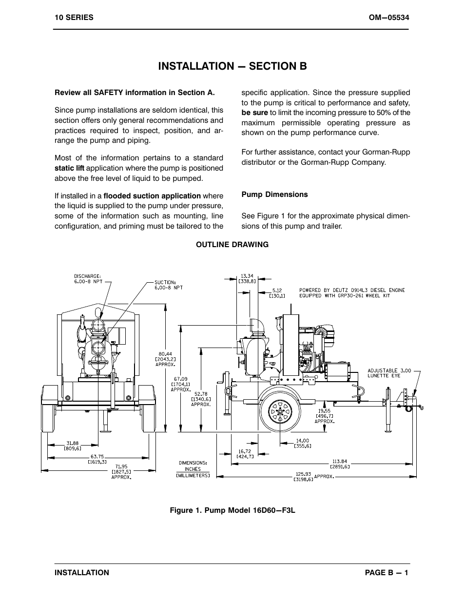 Installation - section b | Gorman-Rupp Pumps 16D60-F3L 1318307 and up User Manual | Page 8 / 37