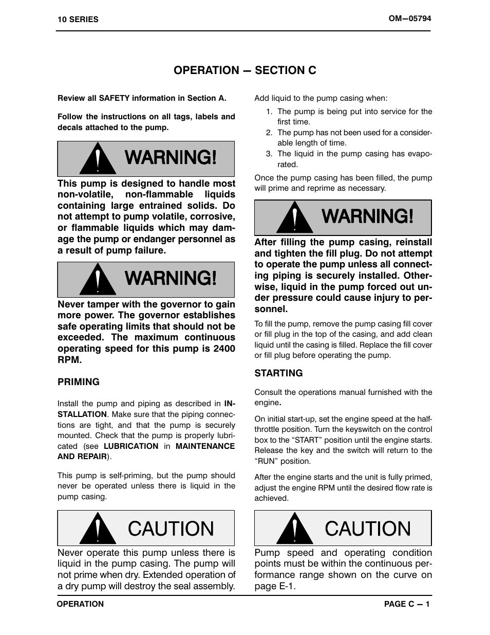 Operation - section c | Gorman-Rupp Pumps 16D60-4024T 1318311 and up User Manual | Page 15 / 39