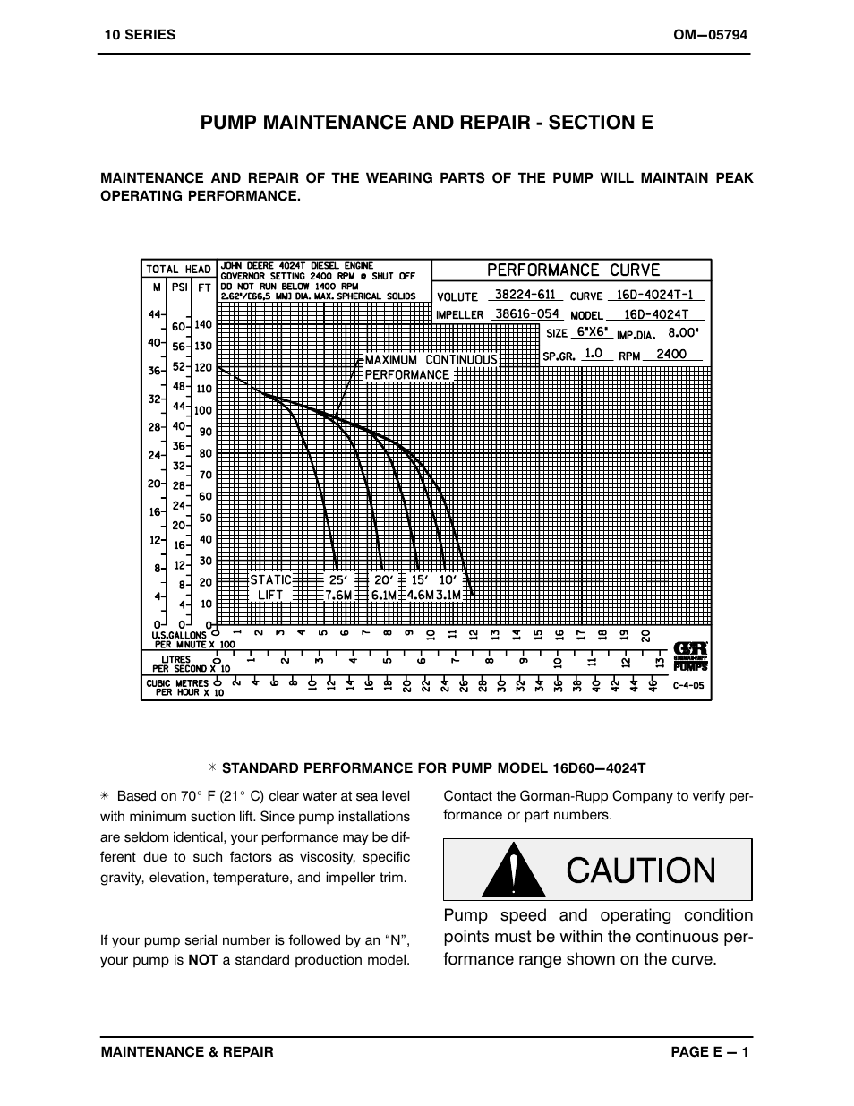 Pump maintenance and repair - section e | Gorman-Rupp Pumps 16D60-4024T 1318311 and up User Manual | Page 22 / 39