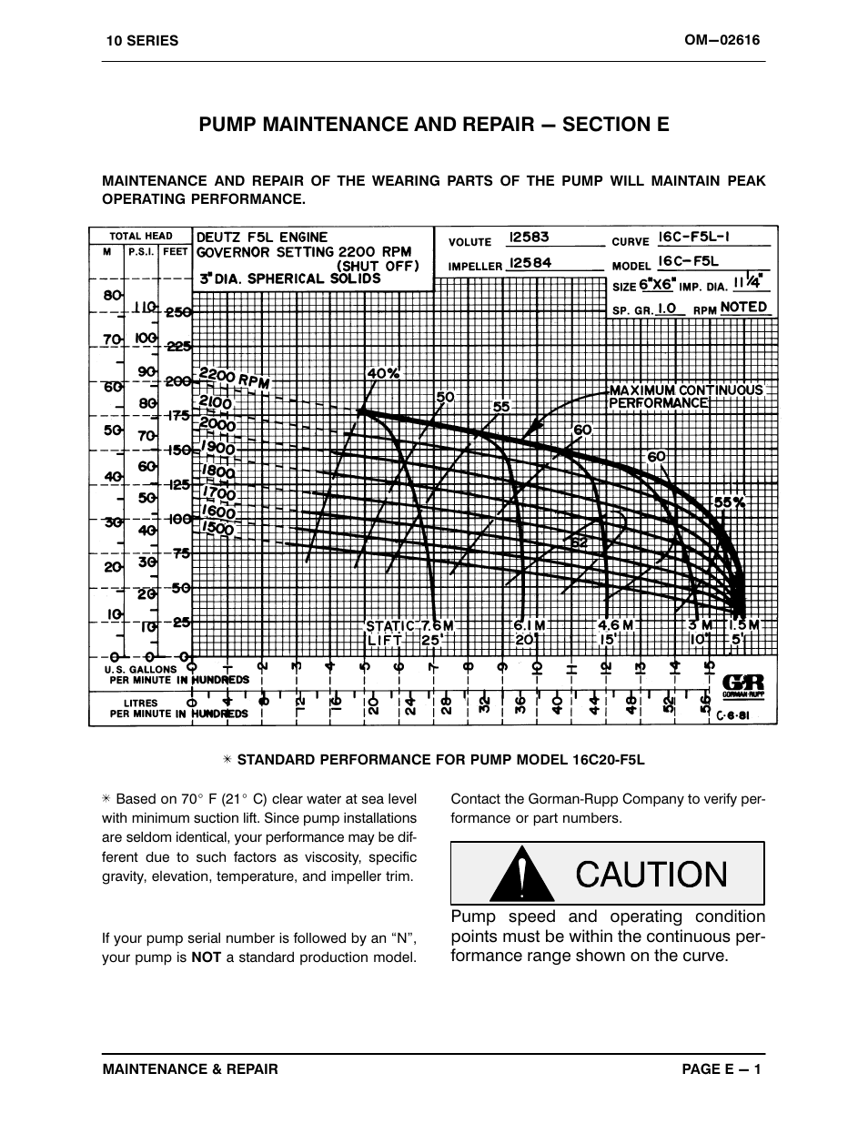 Pump maintenance and repair - section e | Gorman-Rupp Pumps 16C20-F5L 1338868 and up User Manual | Page 22 / 38