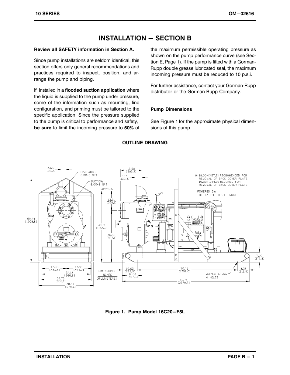 Installation - section b | Gorman-Rupp Pumps 16C20-F5L 1338868 and up User Manual | Page 8 / 38