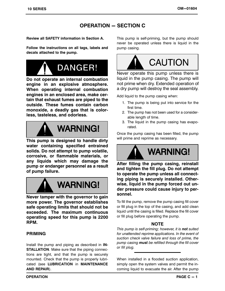 Operation - section c | Gorman-Rupp Pumps 16C20-F4L 1317844 and up User Manual | Page 16 / 38