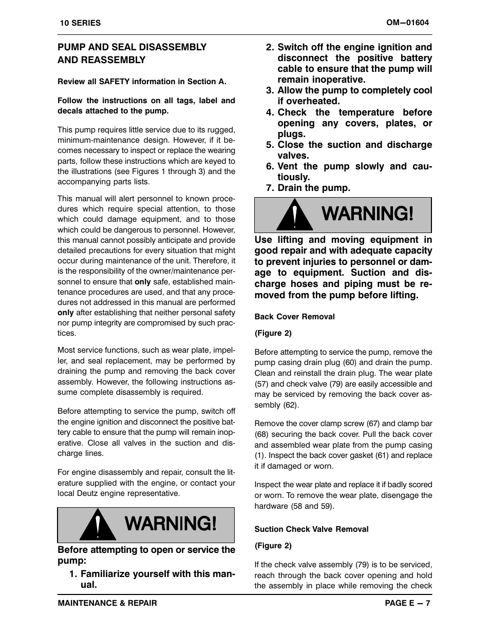 Pump and seal disassembly and reassembly | Gorman-Rupp Pumps 16C20-F4L 1317844 and up User Manual | Page 29 / 38