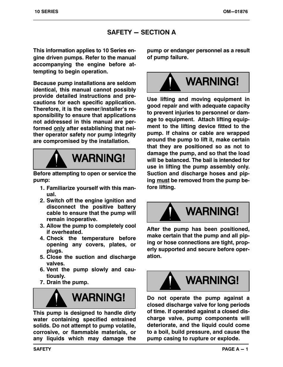 Safety | Gorman-Rupp Pumps 16C2-F5L 1338631 and up User Manual | Page 6 / 38