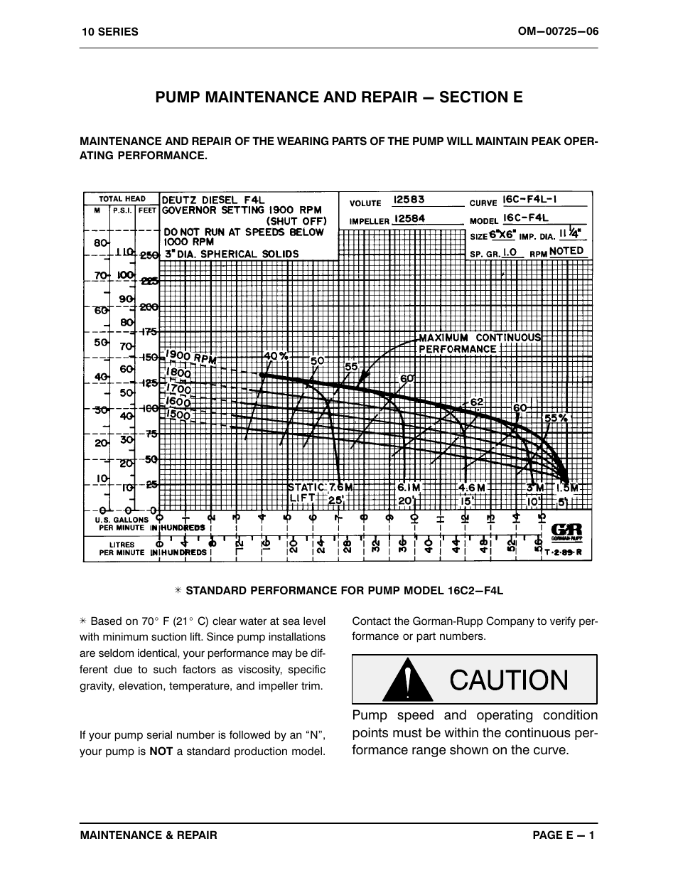 Pump maintenance and repair - section e | Gorman-Rupp Pumps 16C2-F4L 913960 thru 1013565 User Manual | Page 19 / 36