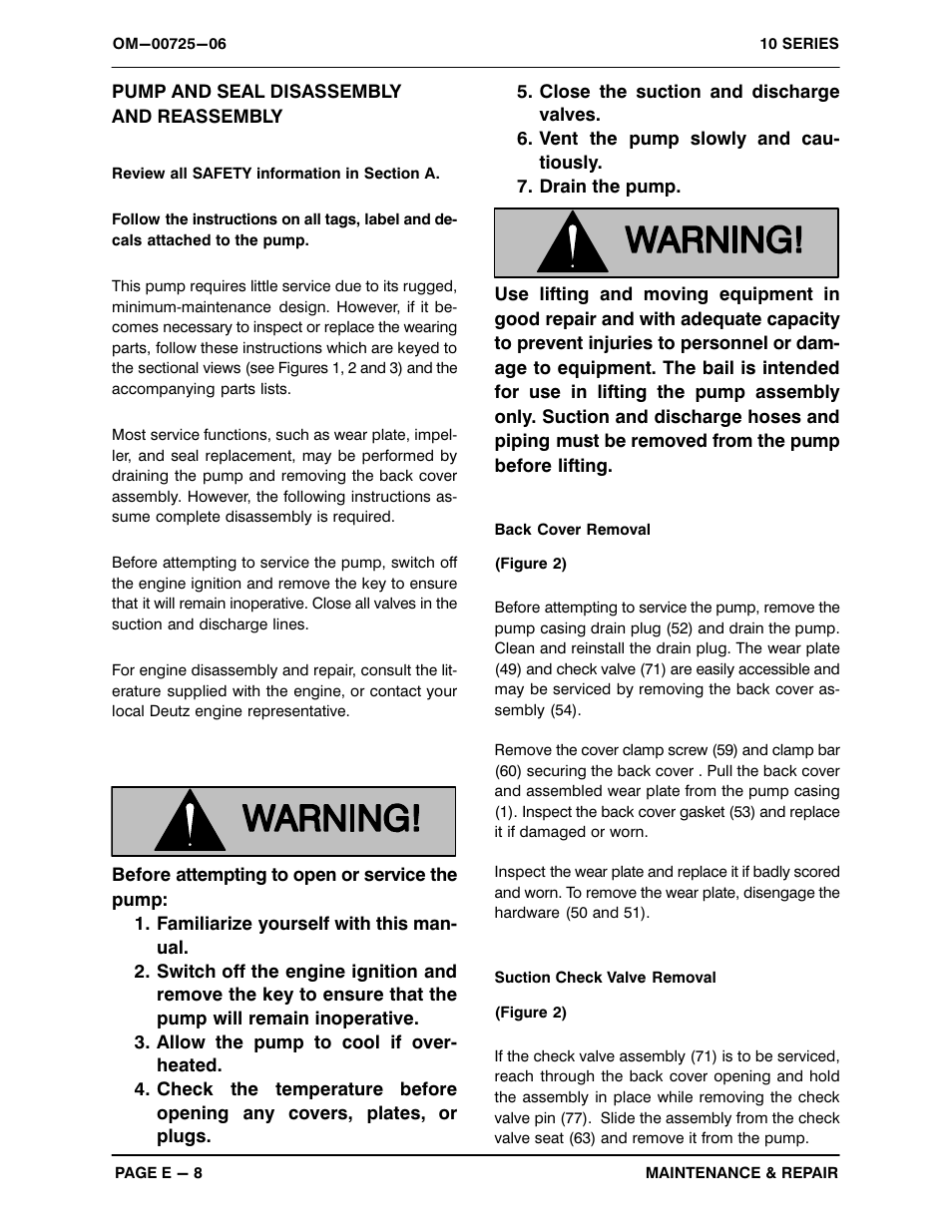 Pump and seal disassemblyand reassembly | Gorman-Rupp Pumps 16C2-F4L 913960 thru 1013565 User Manual | Page 26 / 36