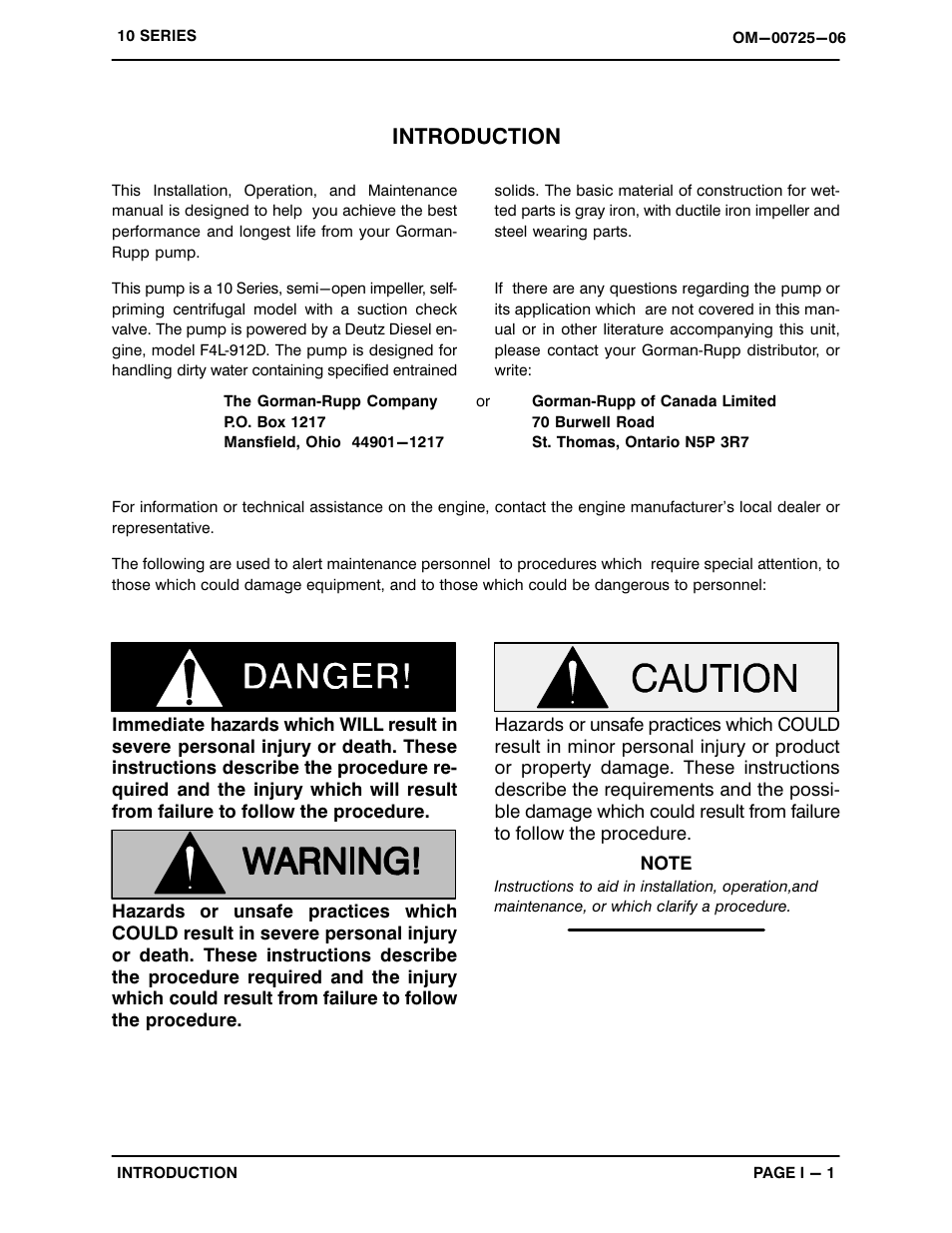 Introduction | Gorman-Rupp Pumps 16C2-F4L 913960 thru 1013565 User Manual | Page 4 / 36