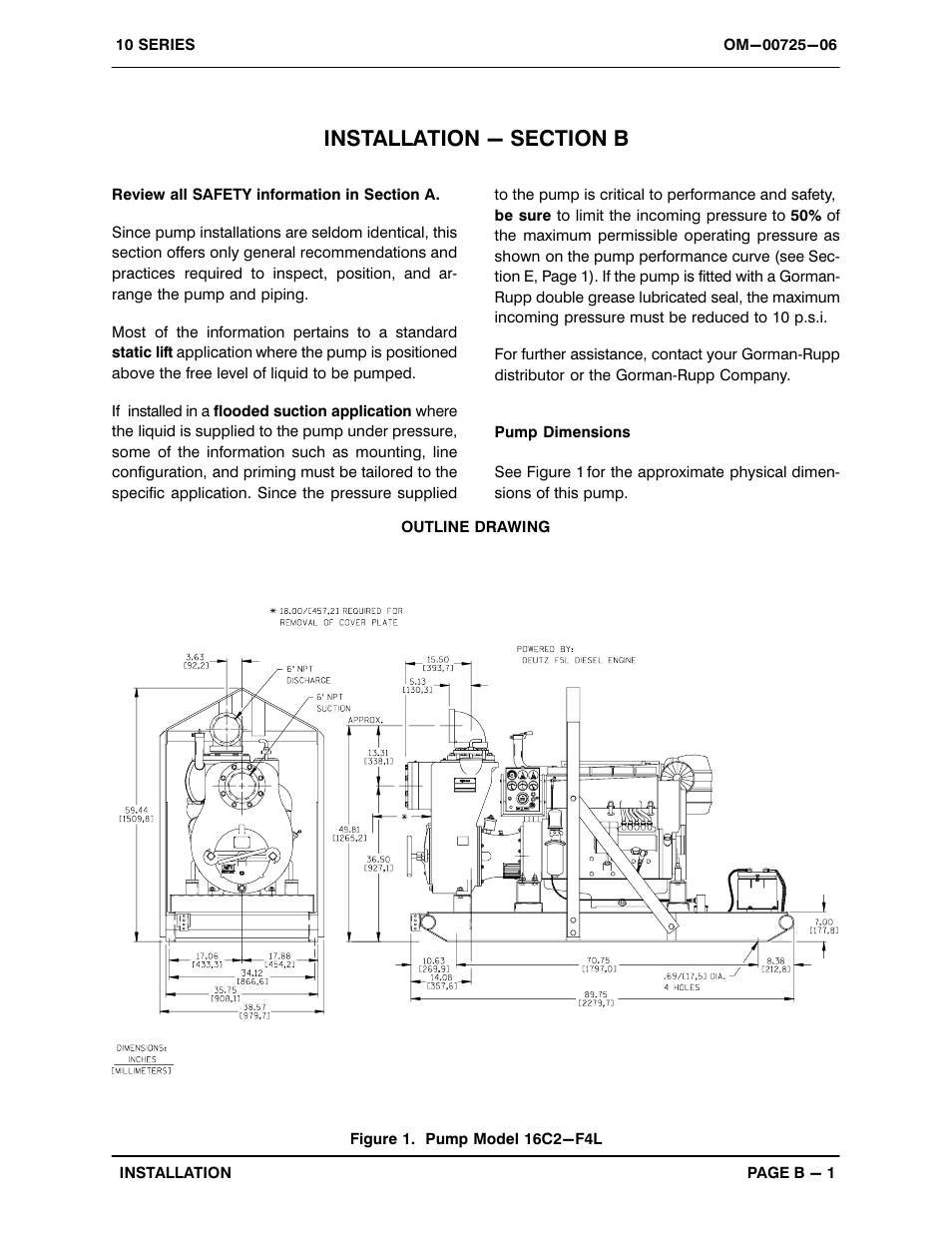 Installation - section b | Gorman-Rupp Pumps 16C2-F4L 913960 thru 1013565 User Manual | Page 7 / 36