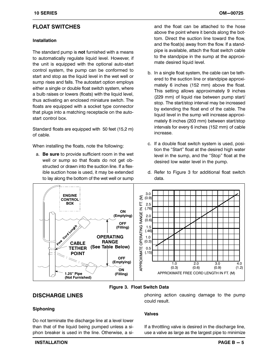 Float switches, Discharge lines | Gorman-Rupp Pumps 16C2-F4L 1237525 thru 1319250 User Manual | Page 12 / 41