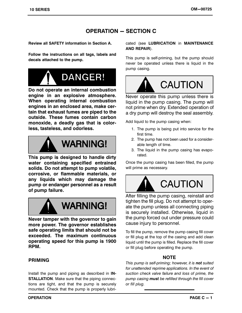 Operation - section c | Gorman-Rupp Pumps 16C2-F4L 1237525 thru 1319250 User Manual | Page 16 / 41