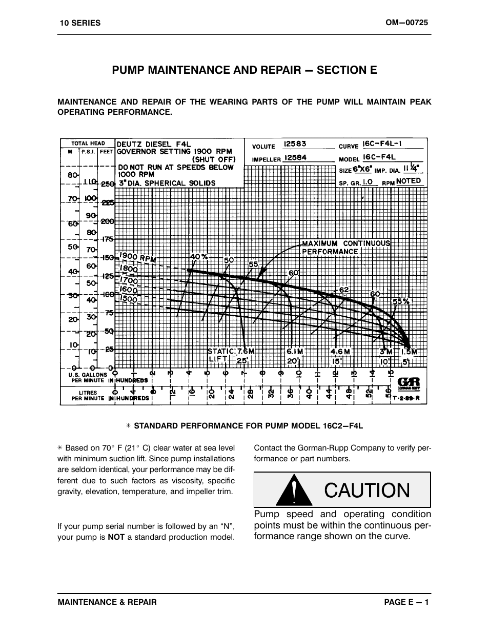Pump maintenance and repair - section e | Gorman-Rupp Pumps 16C2-F4L 1237525 thru 1319250 User Manual | Page 25 / 41